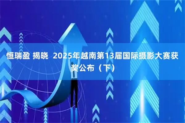 恒瑞盈 揭晓 2025年越南第13届国际摄影大赛获奖公布(下)